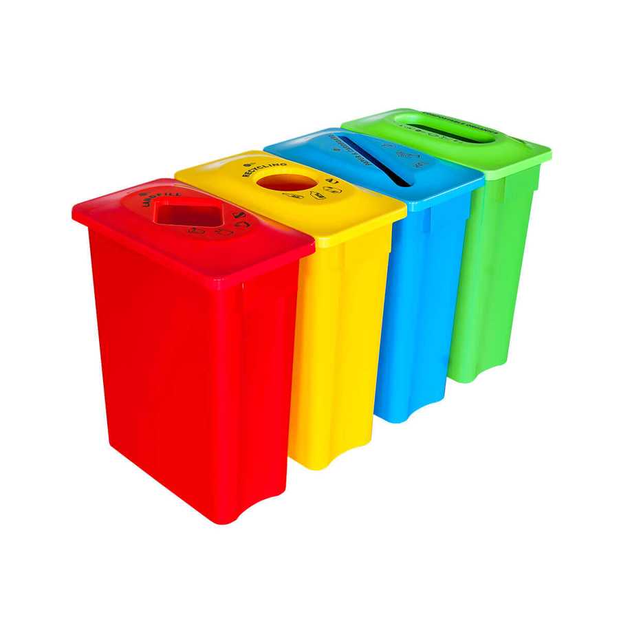 Multiple Sort Easy Recycling Bins - Custom Waste Separation Containers 40L  - 90L